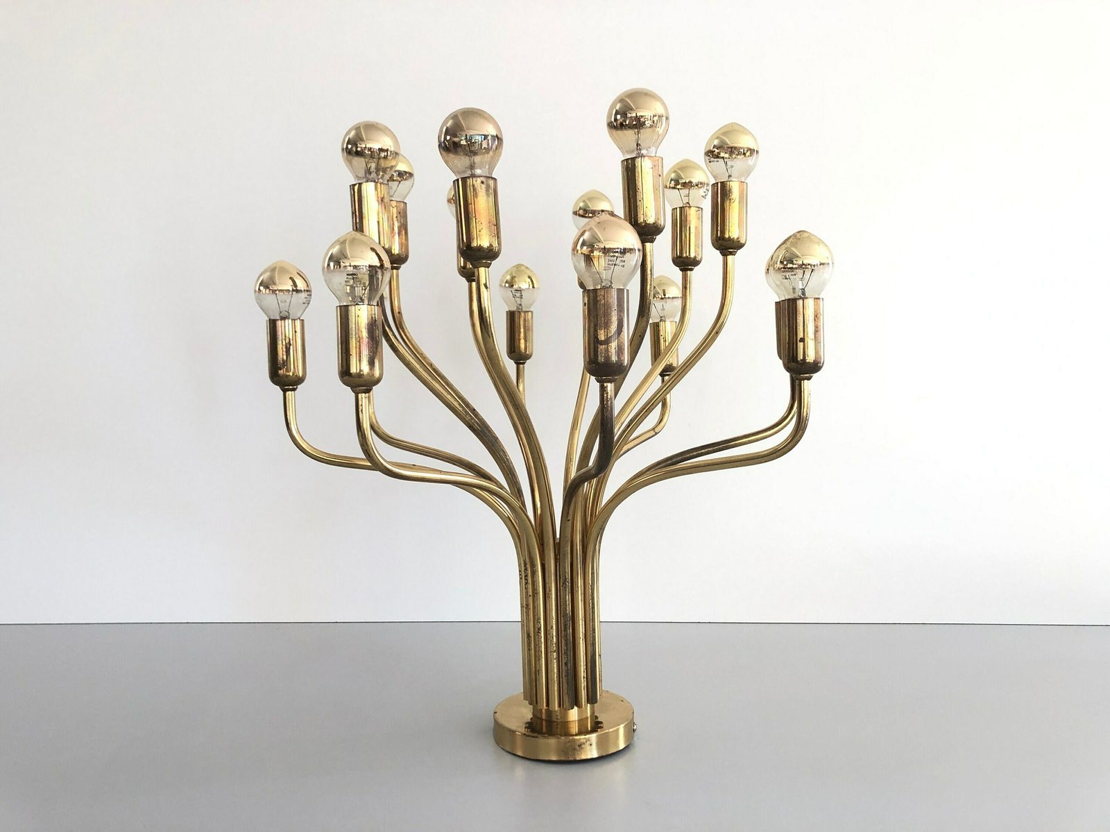Exceptional 16 Armed Full Brass Sputnik Chandelier By Wkr, 1970s, Germany photo vinterior