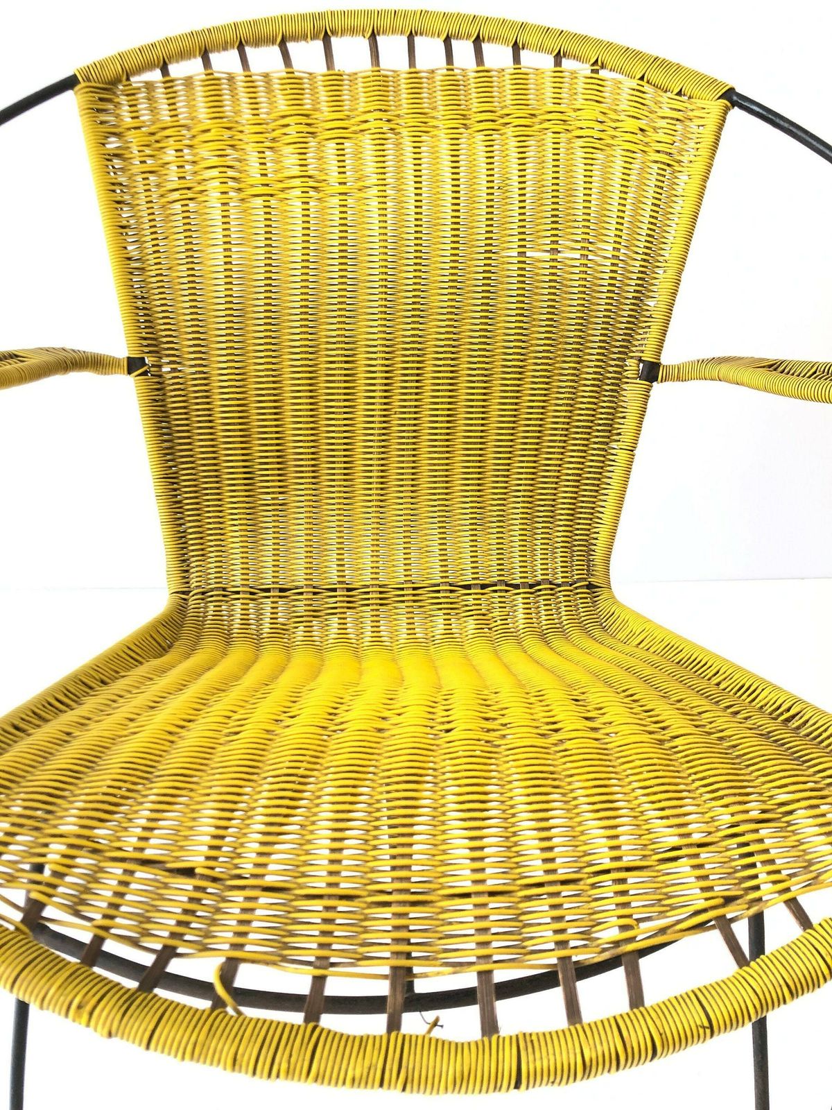 Iconic Italian Yellow Spaghetti Circle Design Relax Chair, 1970s, Italy photo buy