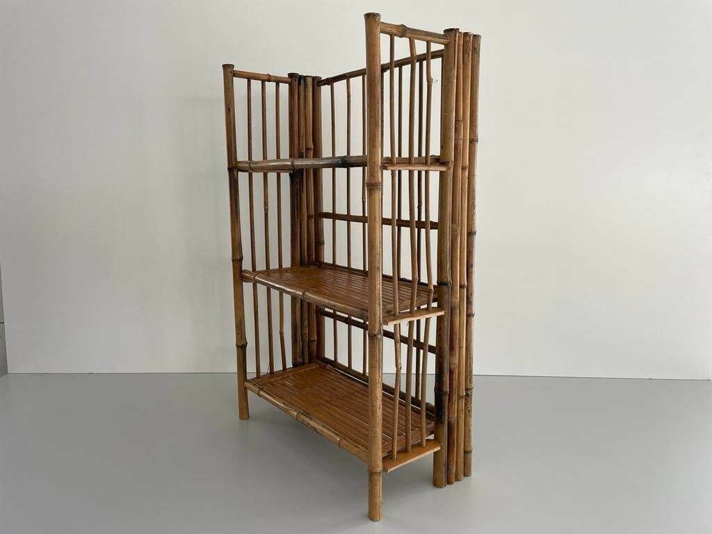 Italian Bamboo Folding Shelf, 1960s, Italy