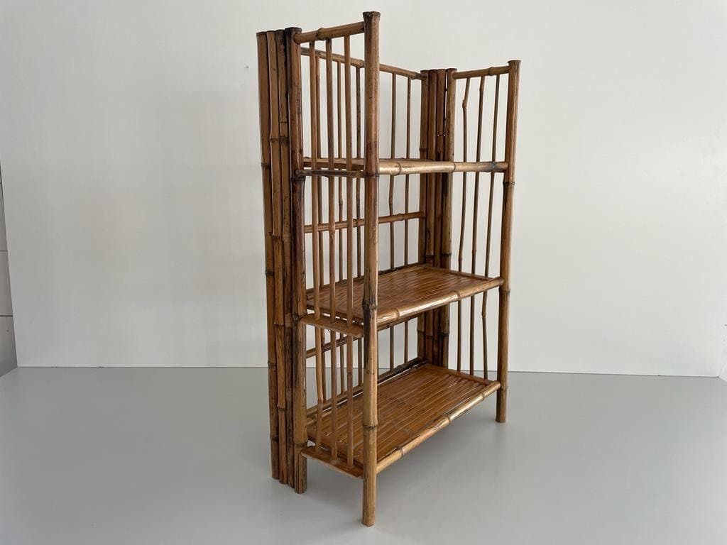 Italian Bamboo Folding Shelf, 1960s, Italy photo furniture