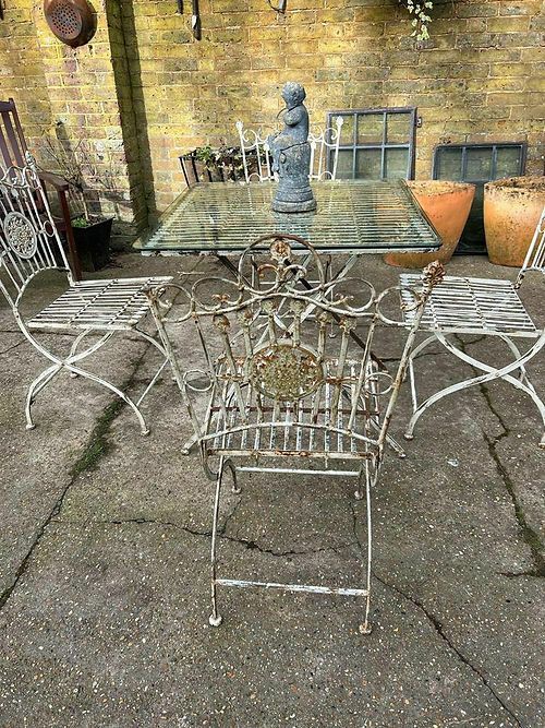 Vintage Garden Table & Chairs, 1950s photo furniture