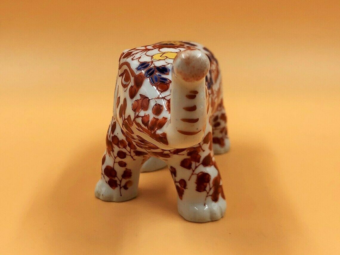 Signed Chinese Porcelain Hand Painted Imari Elephant By Yayou Zhen Cang. photo for sale