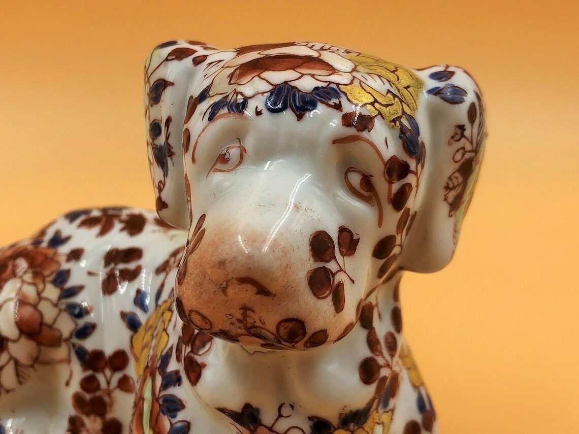 Signed Chinese Porcelain Hand Painted Imari Hound Dog By Yayou Zhen Cang. photo furniture