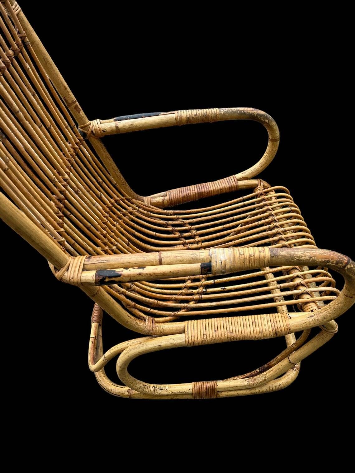 Mid Century Bamboo And Cane Armchair After Tito Agagoli. Home Decor photo 220.0