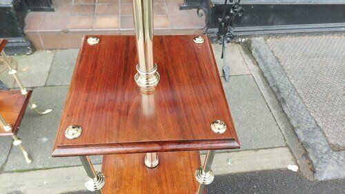 Pair Of Early 20thc Brass Standard Lamps photo for sale