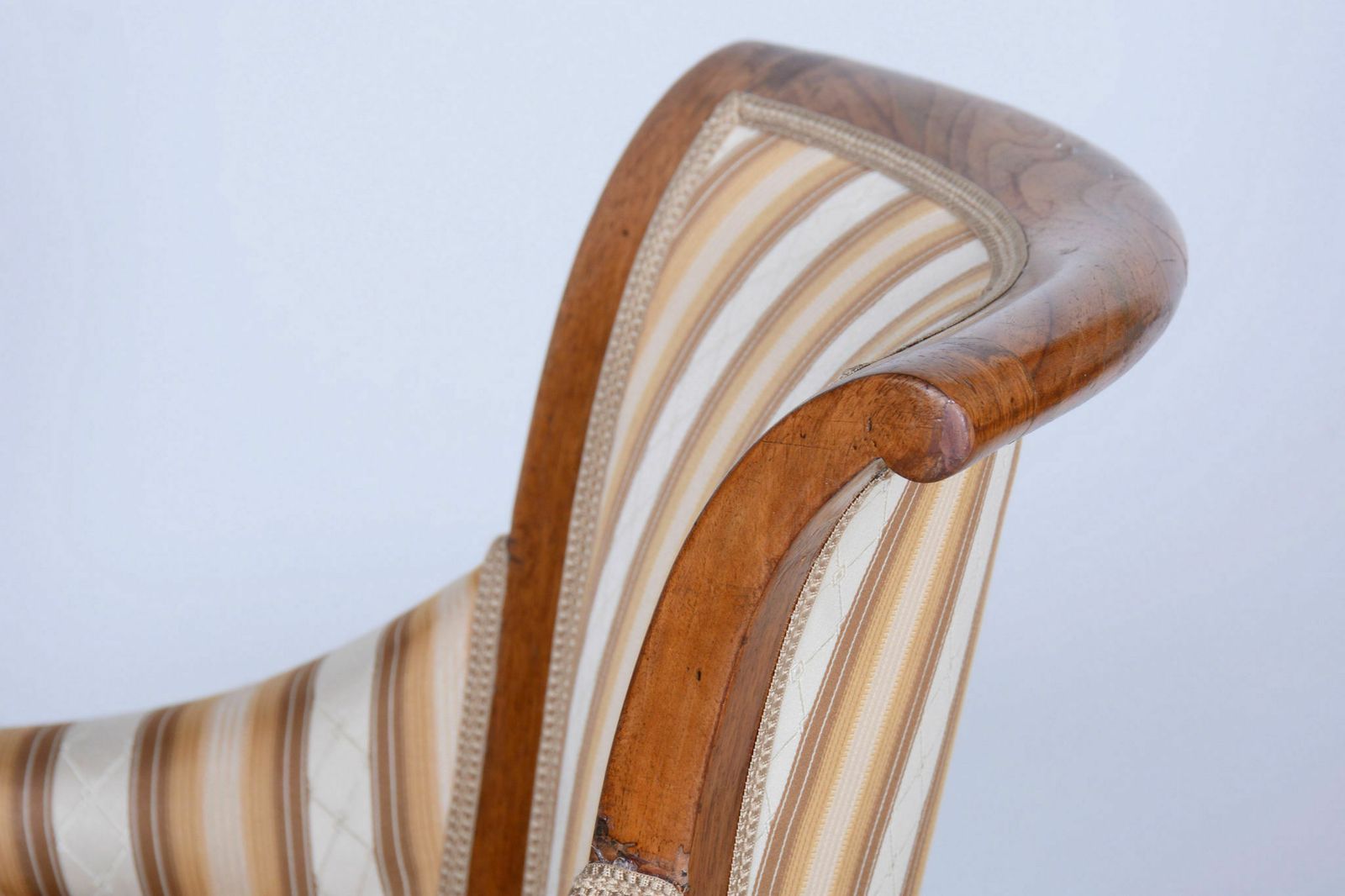 Restored Biedermeier Walnut Armchair, Josef Danhauser, Revived Polish, New Professional Upholstery, Vienna, Austria, 1820s photo buy