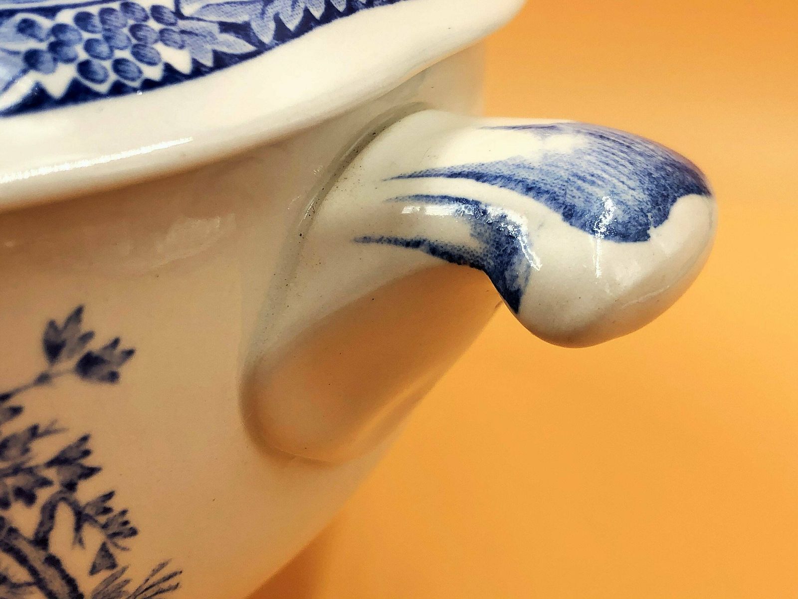Stunning Antique Furnivals Blue & White Quail Design Serving Tureen. C1913.   Free Uk Post. photo vinterior