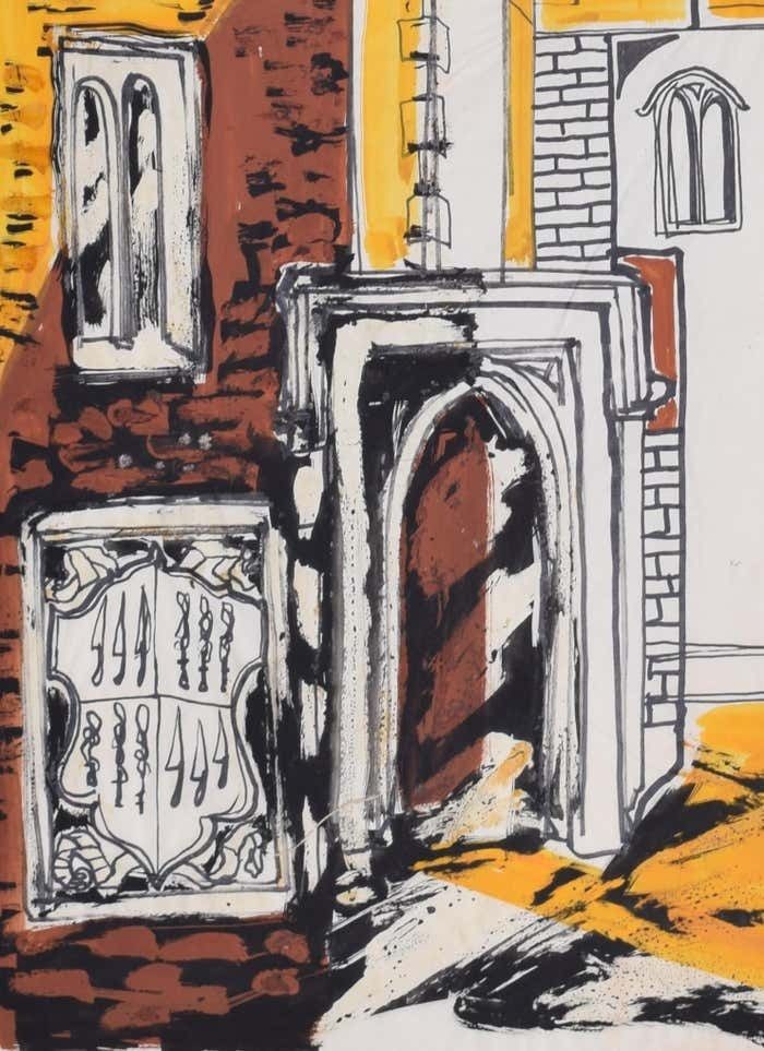 Magdalene College, Cambridge III Painting By Margaret Souttar 1960s photo furniture
