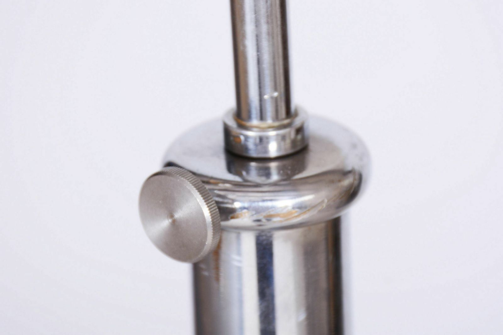 Restored Art Deco Floor Lamp, Chrome, New Electrification, Adjustable Lamp Height, Angle, Czechia, 1920s photo 1200.0