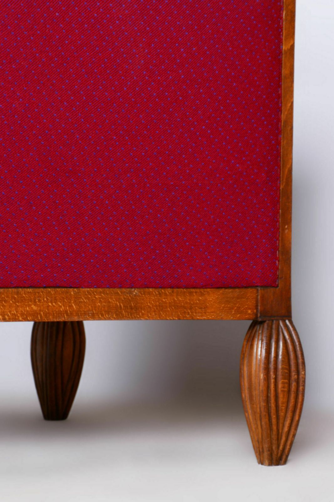 Restored Art Deco Red Armchair, Beech, Original Upholstery, France, 1930s photo Furniture