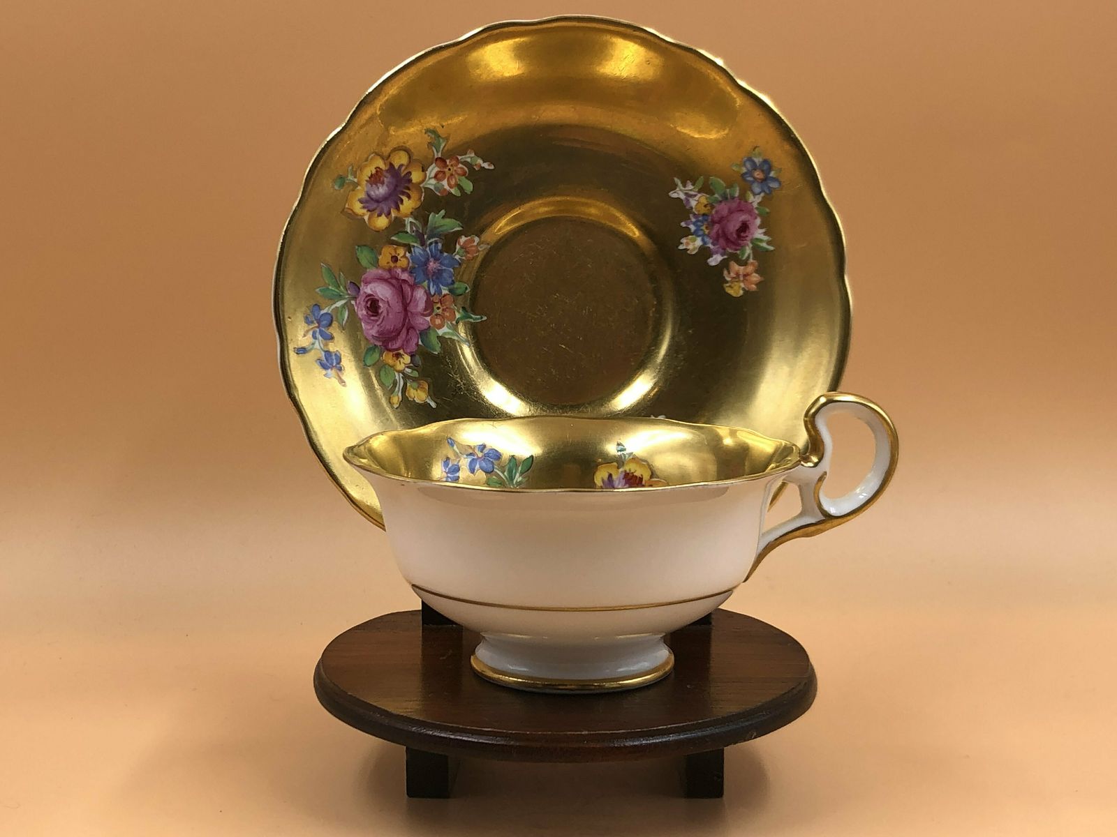Antique Radfords Fenton China Gold / Gilded Floral Tea Cup And Saucer Duo. No. 8548. C1920. photo 225.0