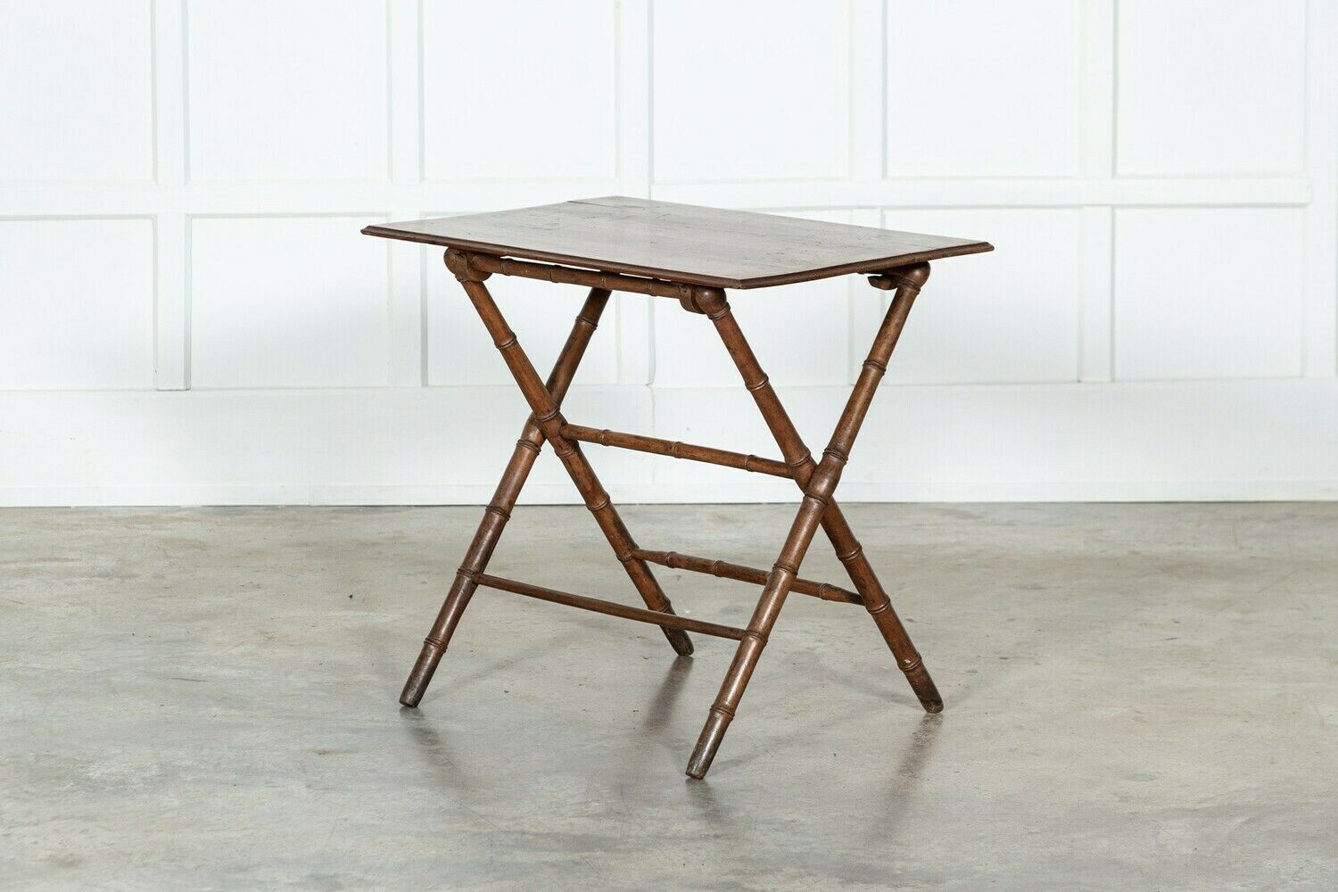 19thc French Faux Bamboo Pine Vendange Table photo vintage
