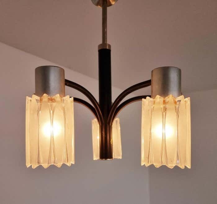 425.0 Very Rare Midcentury Chandelier  Murano Glass Italy photo