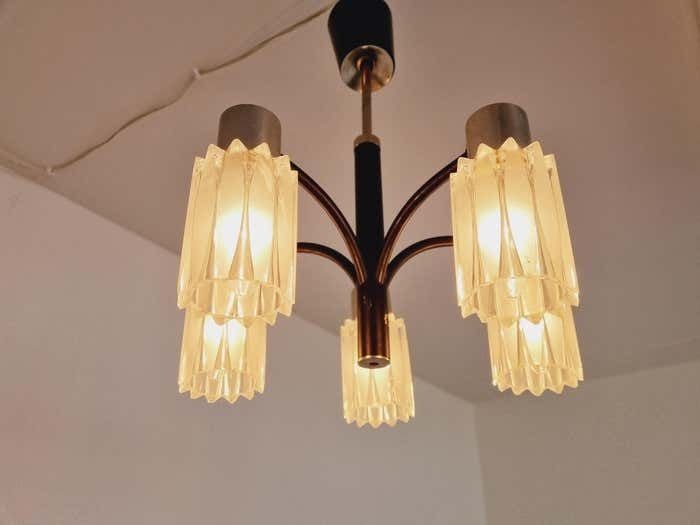 photo vinterior Very Rare Midcentury Chandelier  Murano Glass Italy