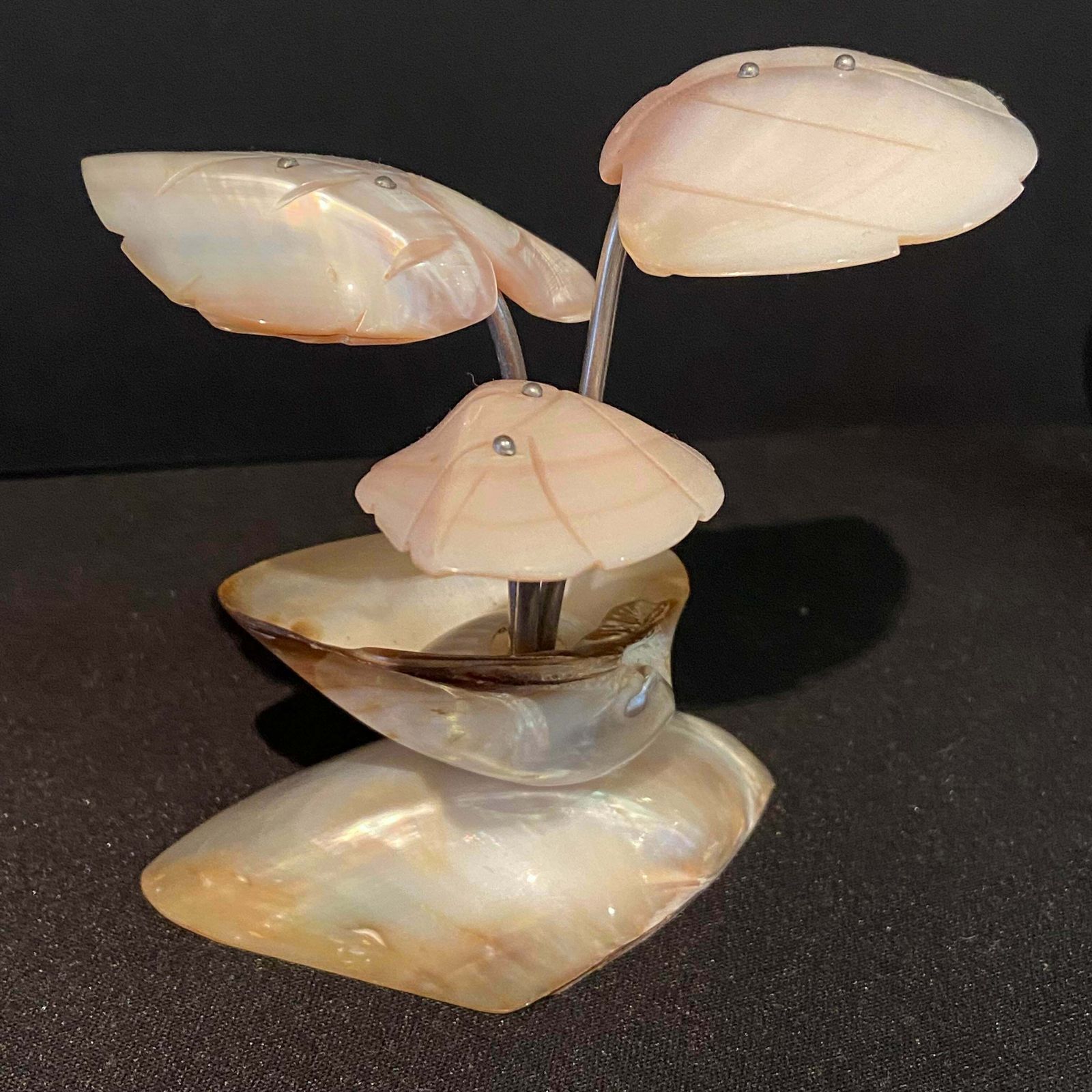 A Pair Of Early 20th Century Art Deco Spinnaker Sailing Yacht Sculpture And Tropical Tree photo vinterior