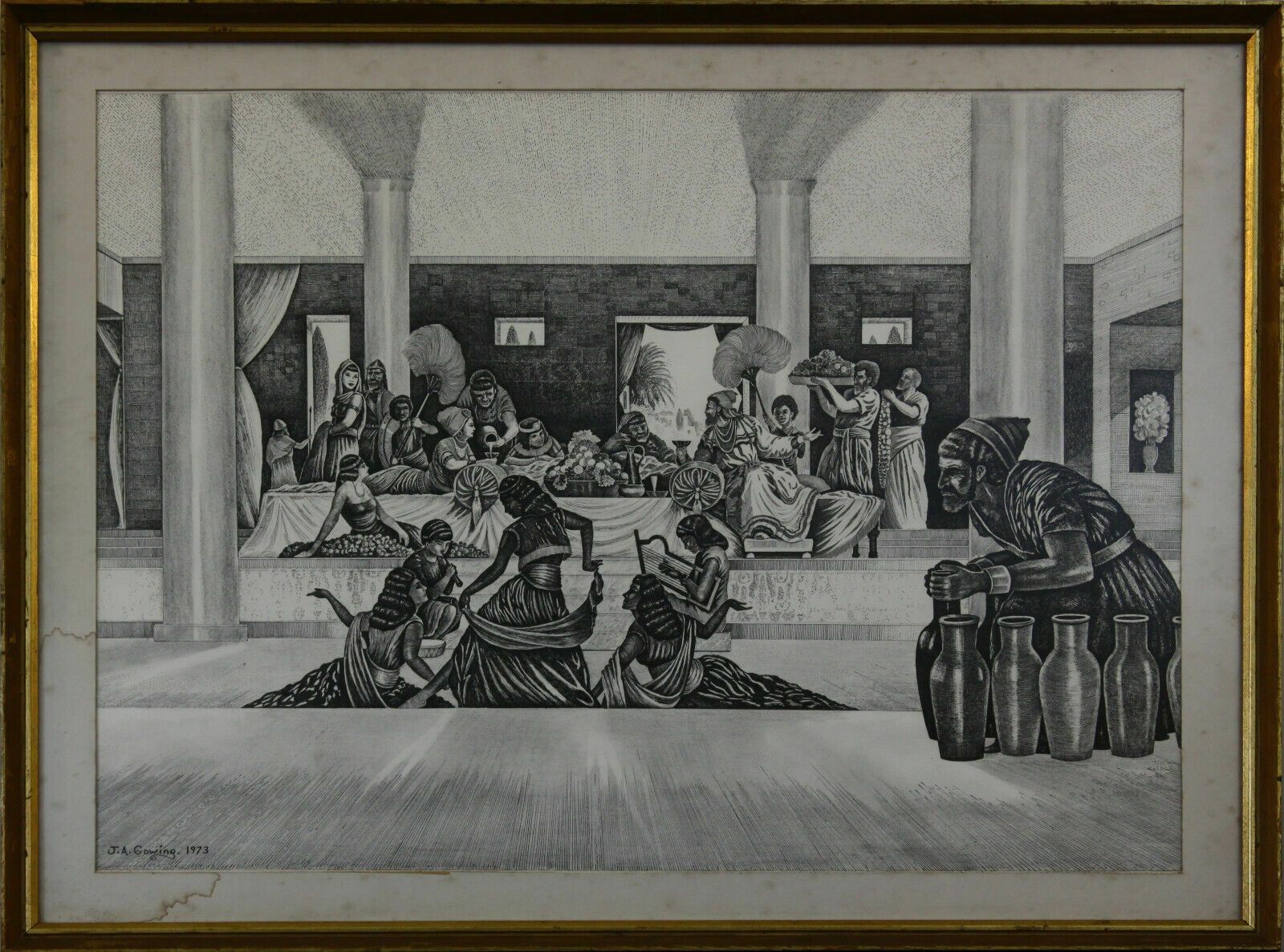 Pen, Ink And Pencil By John A. Gowing. A Biblical Scene.