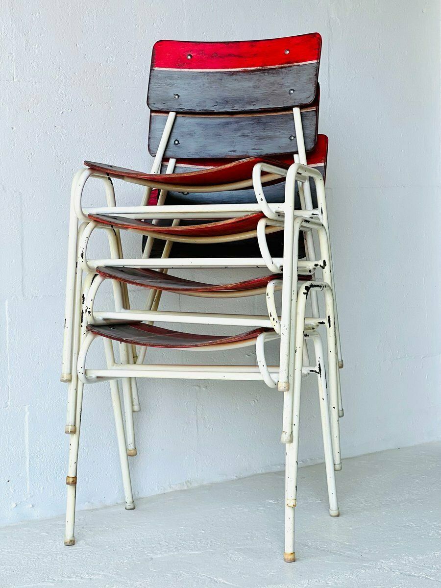 Vintage Schoolstoelen, 1970, Set Van 4 photo furniture