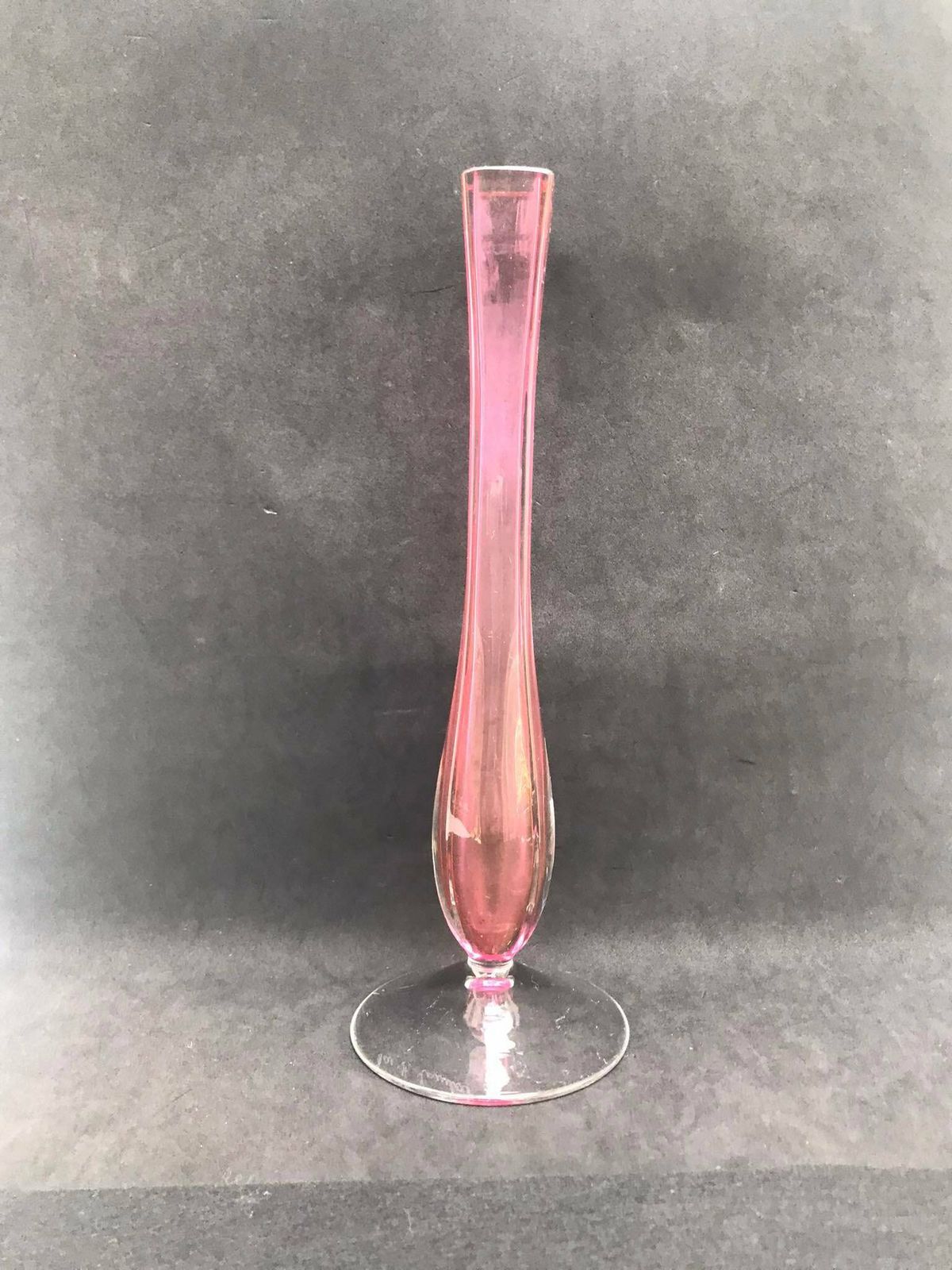 Soliflore Pink Val Saint Lambert Vase Vsl Cranberry Pink And Clear Crystal Glass Vase Belgium Bud Vase Soliflore Thin Vase Signed Pink Decor photo 101.0