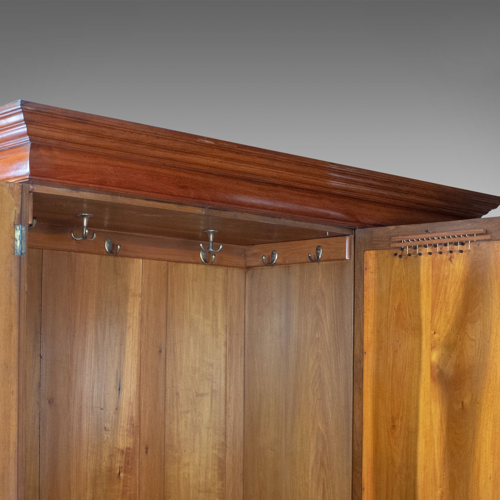 Antique Wardrobe, English, Walnut, Compactum, R James Gloucester, Circa 1900 photo vintage