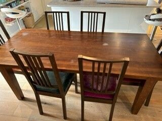 Birch Dining Table With 6 Ikea Chairs