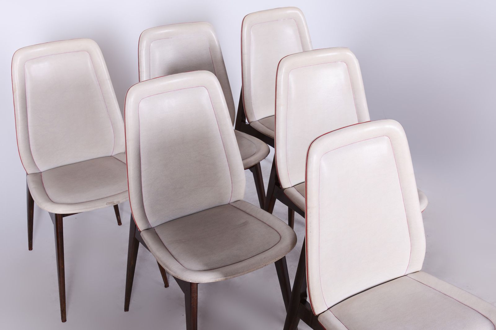 Six Original Art Deco Chairs, By Jules Leleu, Revived Polish, France, 1940s photo 1350.0