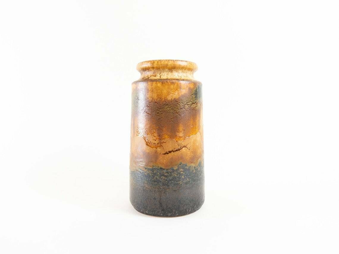 West German Pottery Vase By Scheurich 201 18   Copper Brown Glaze Scheurich Keramik   West German Vase