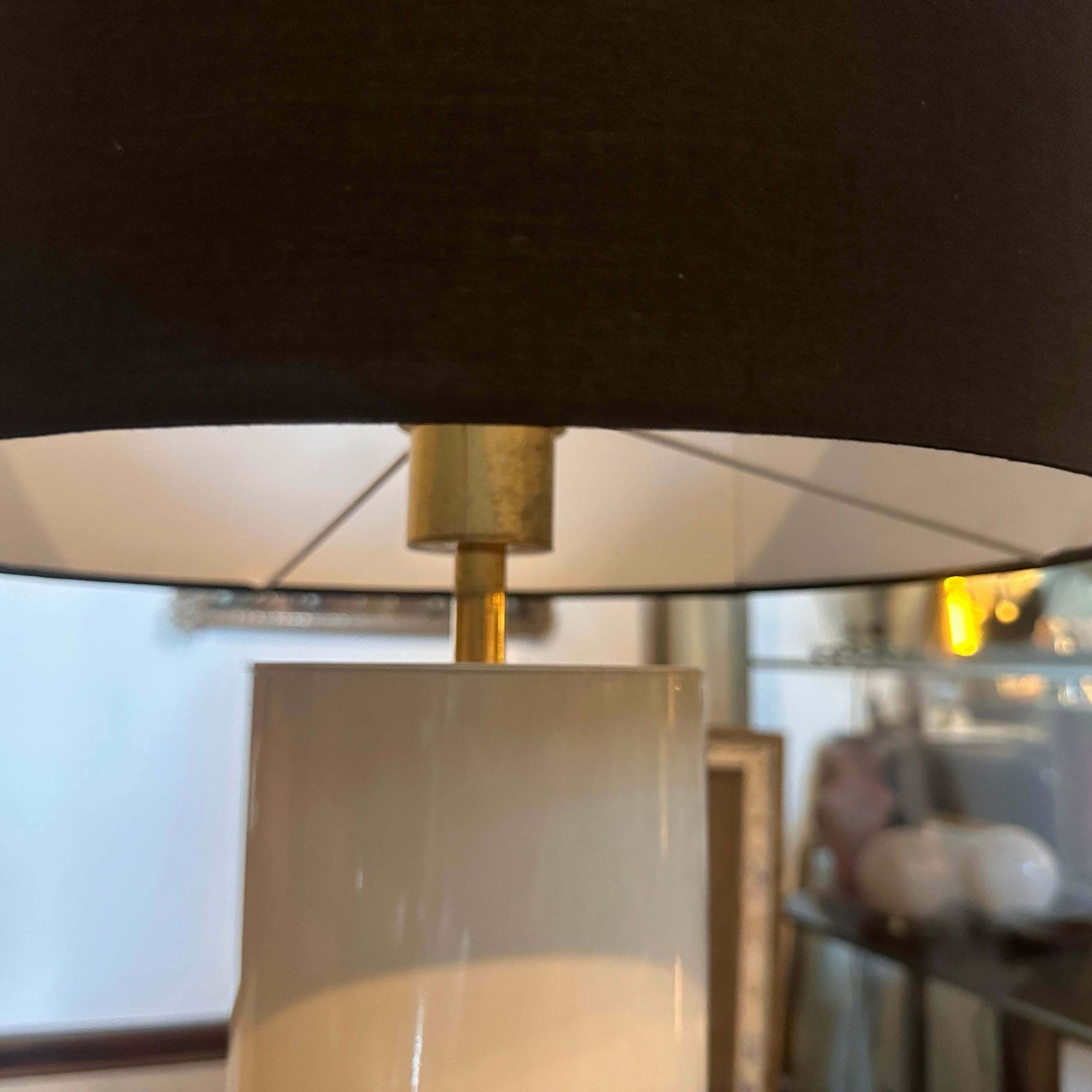 1970s High Quality Mid Century Ivory And Gold Painted Metal Italian Table Lamp £712.41 photo buy