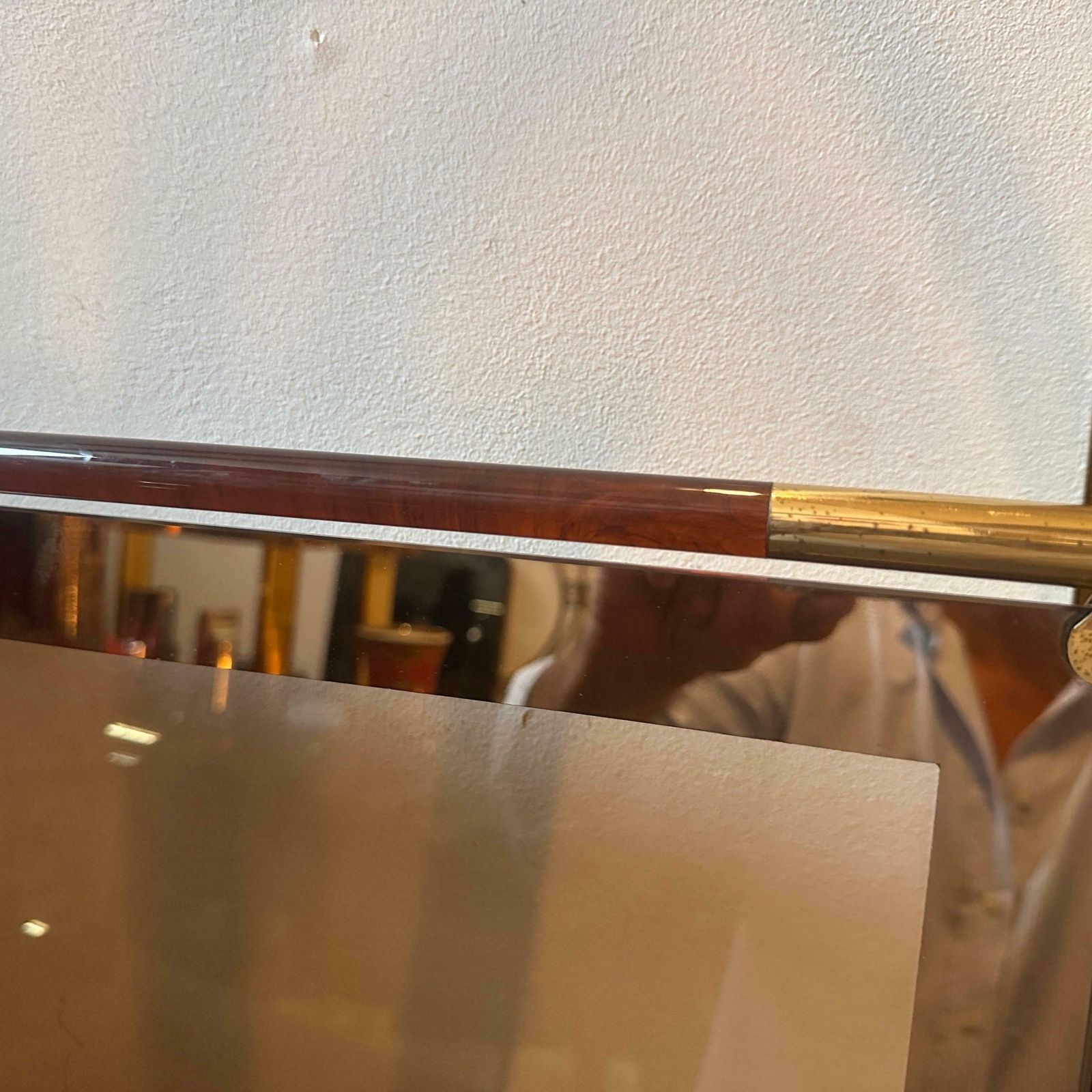 1970s Mid Century Modern Brass Lucite And Smoked Glass Italian Tray photo 668.0