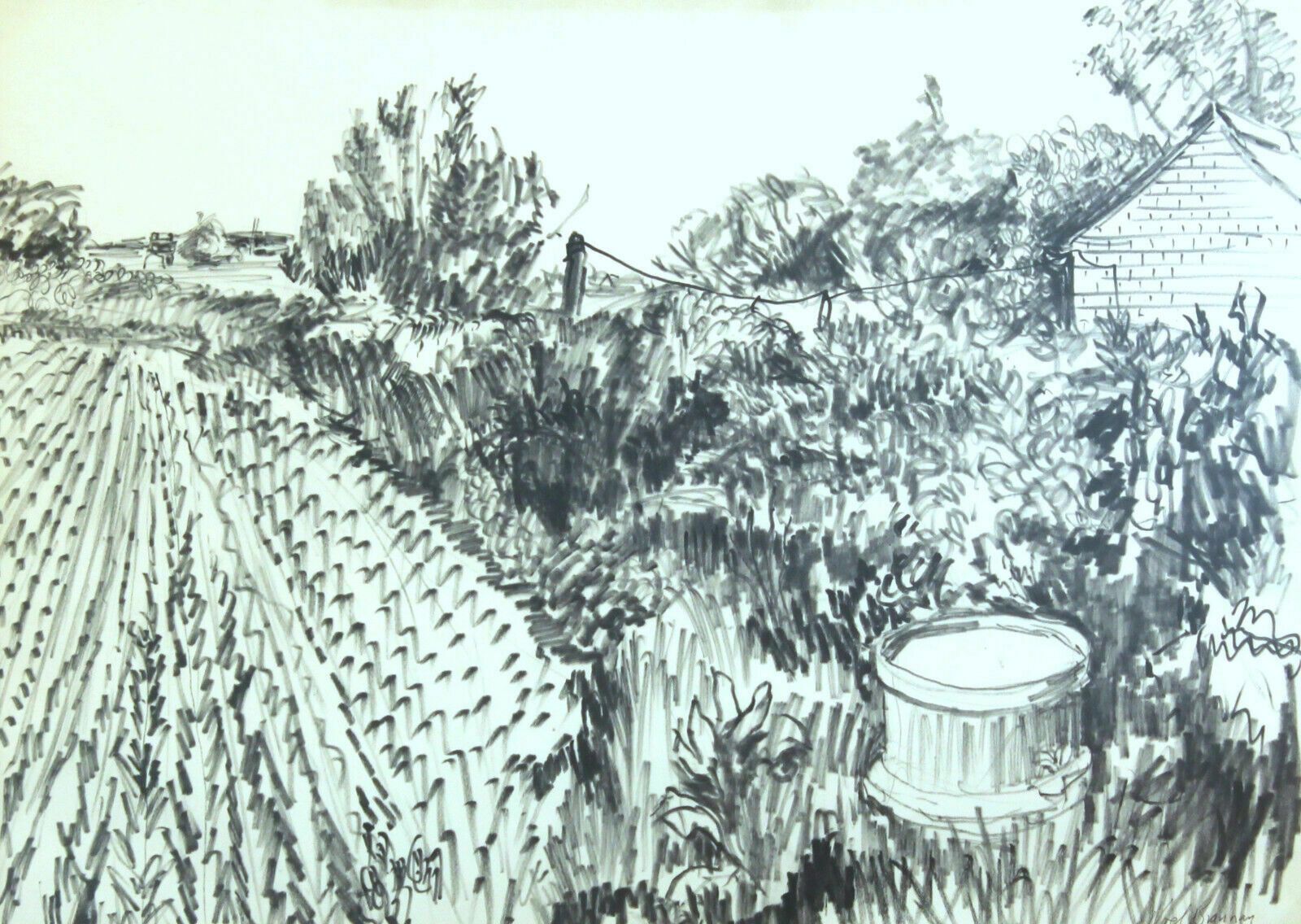 Ink And Pencil By Noel Brannan. Fenland Scene At Wisbeach St Mary. photo furniture