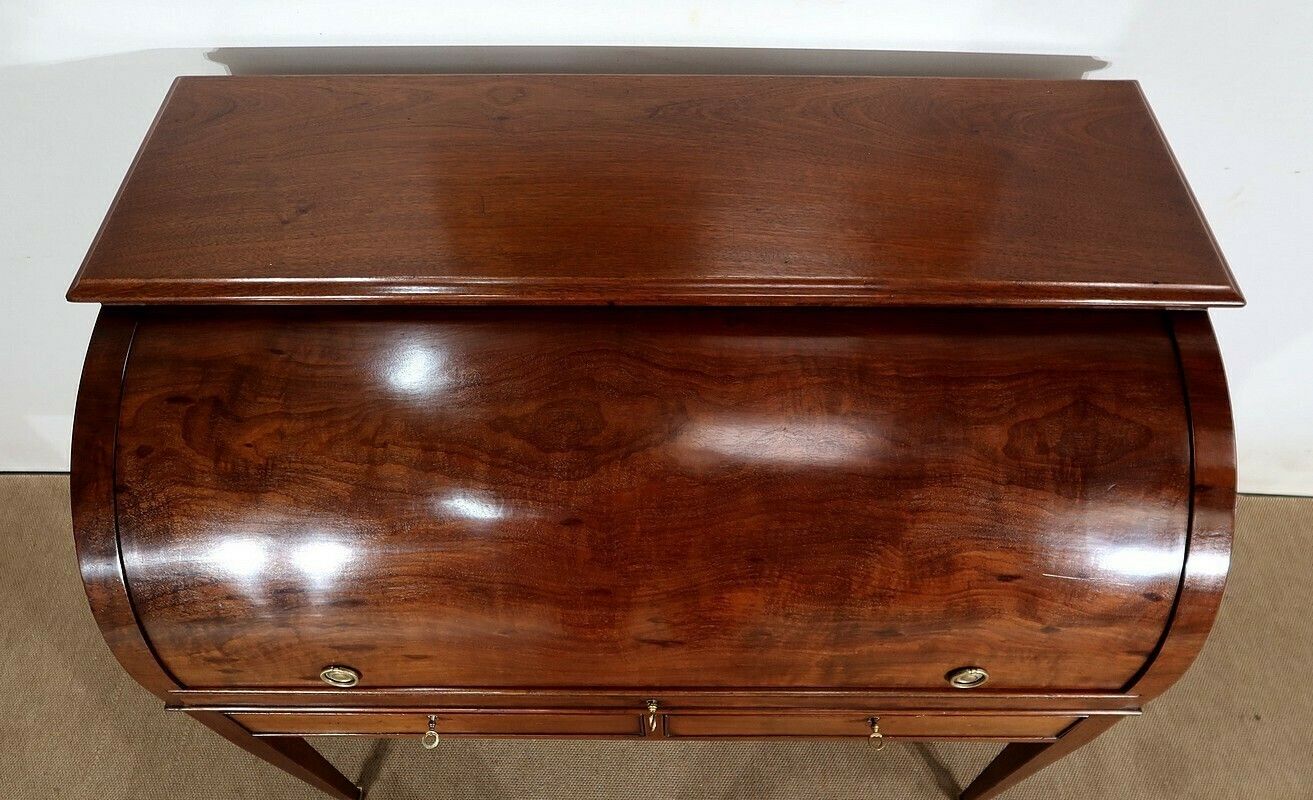 Mahogany Cylinder Desk, Directory, 1st Part 19th Century photo vintage