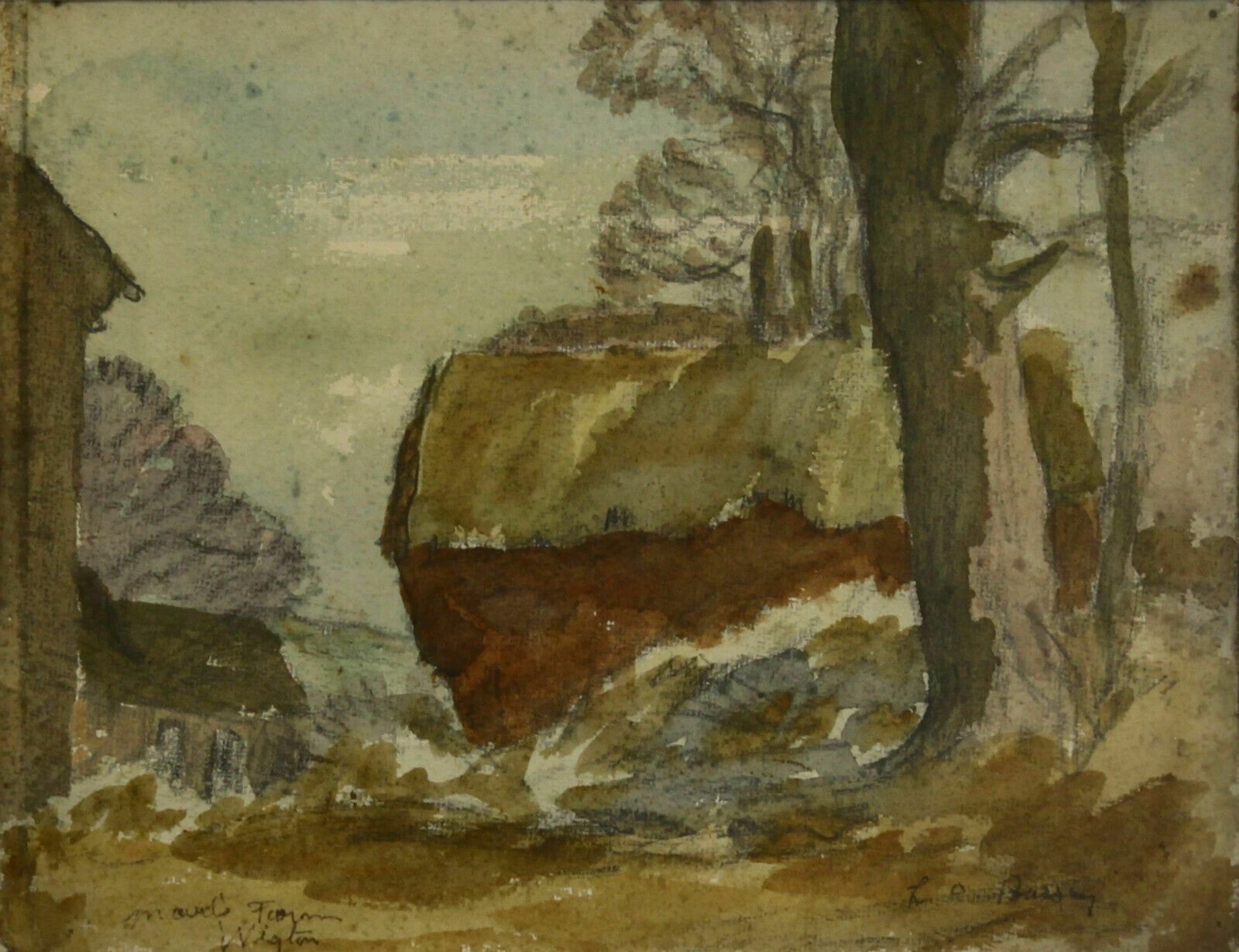 Watercolour And Pastel By Leonard Orsini Bussey. "Mauds Farm Wigton" (Haystack). photo furniture