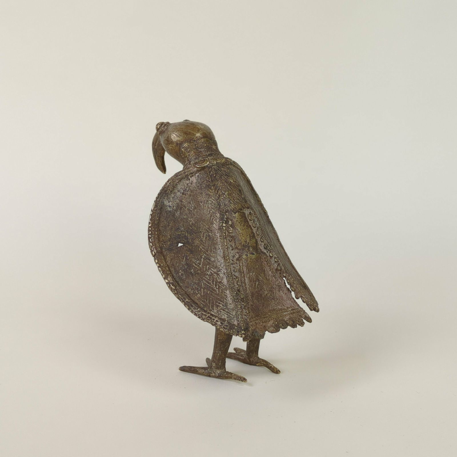 photo furniture Vintage African Ashanti Tribe Brass Vulture Fetish Bird Statuette, Primitive Decor From Africa
