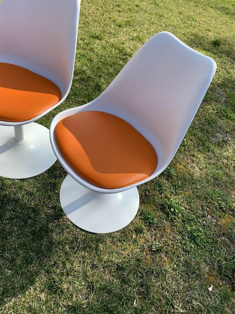 Orange Tulip Swivel Chairs Attributed To Eero Saarinen & Knoll, 1956, Set Of 4 photo Furniture
