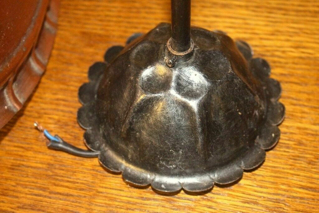 photo vintage Italian Copper & Cast Iron Pendant Ceiling Lamp 1 Light Chandelier 70 H X 40 W