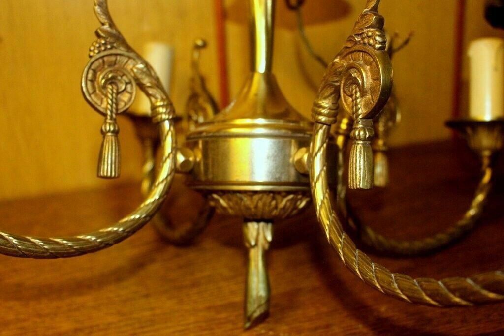 photo buy Italian Heavy Bronze Empire Lamp Ceiling Chandelier Lamp 5 Lights 65 X 50 Cm