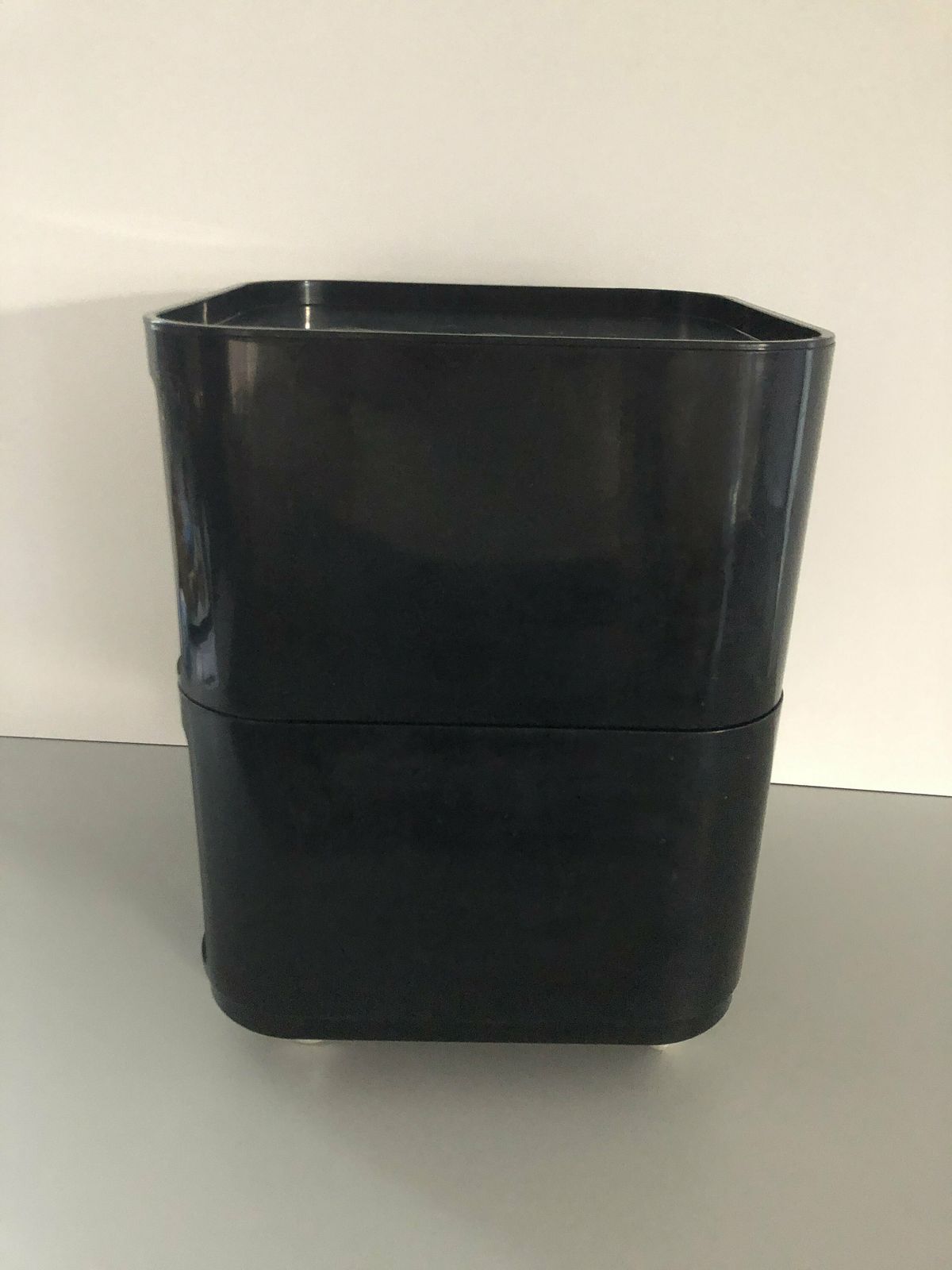 Iconic Italian Design Black Side Table With 2 Shelf, 1970s, Italy photo vintage