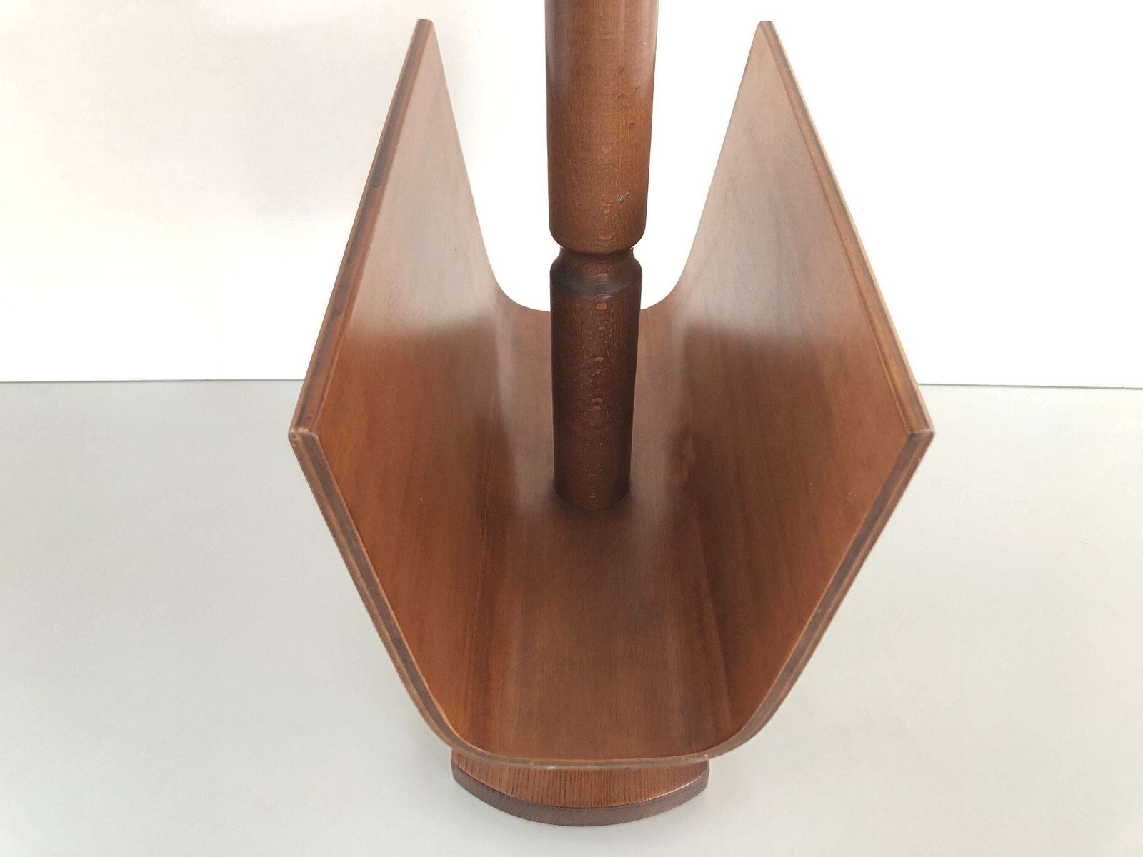 Mid Century Italian Wood Magazine Stand With Asian Top, 1950s, Italy photo buy