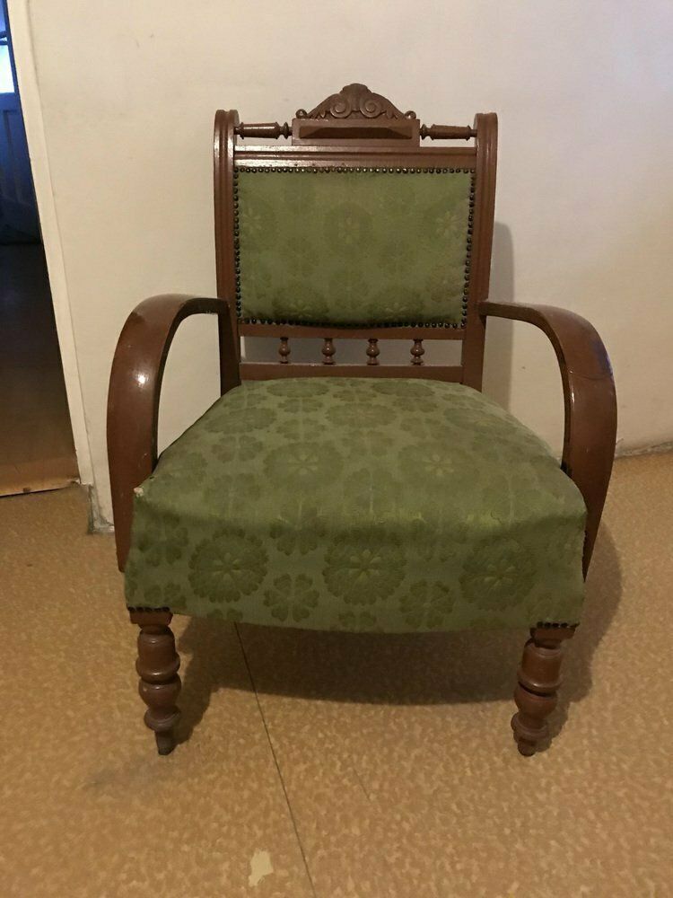 Antique Hungarian Armchair In Fabric