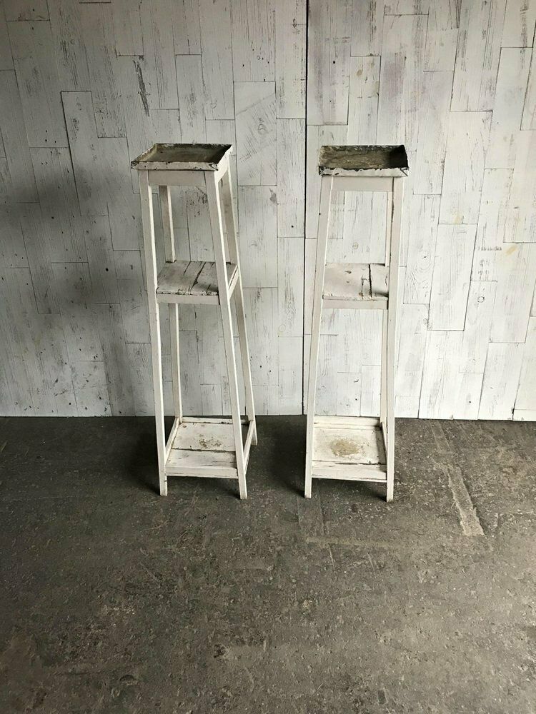 Wooden Plant Stands, Set Of 2, 1920s photo for sale