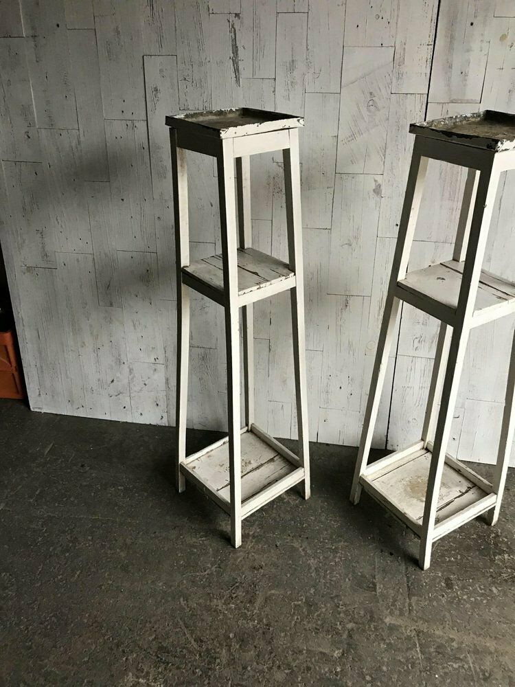 Wooden Plant Stands, Set Of 2, 1920s photo 986.0