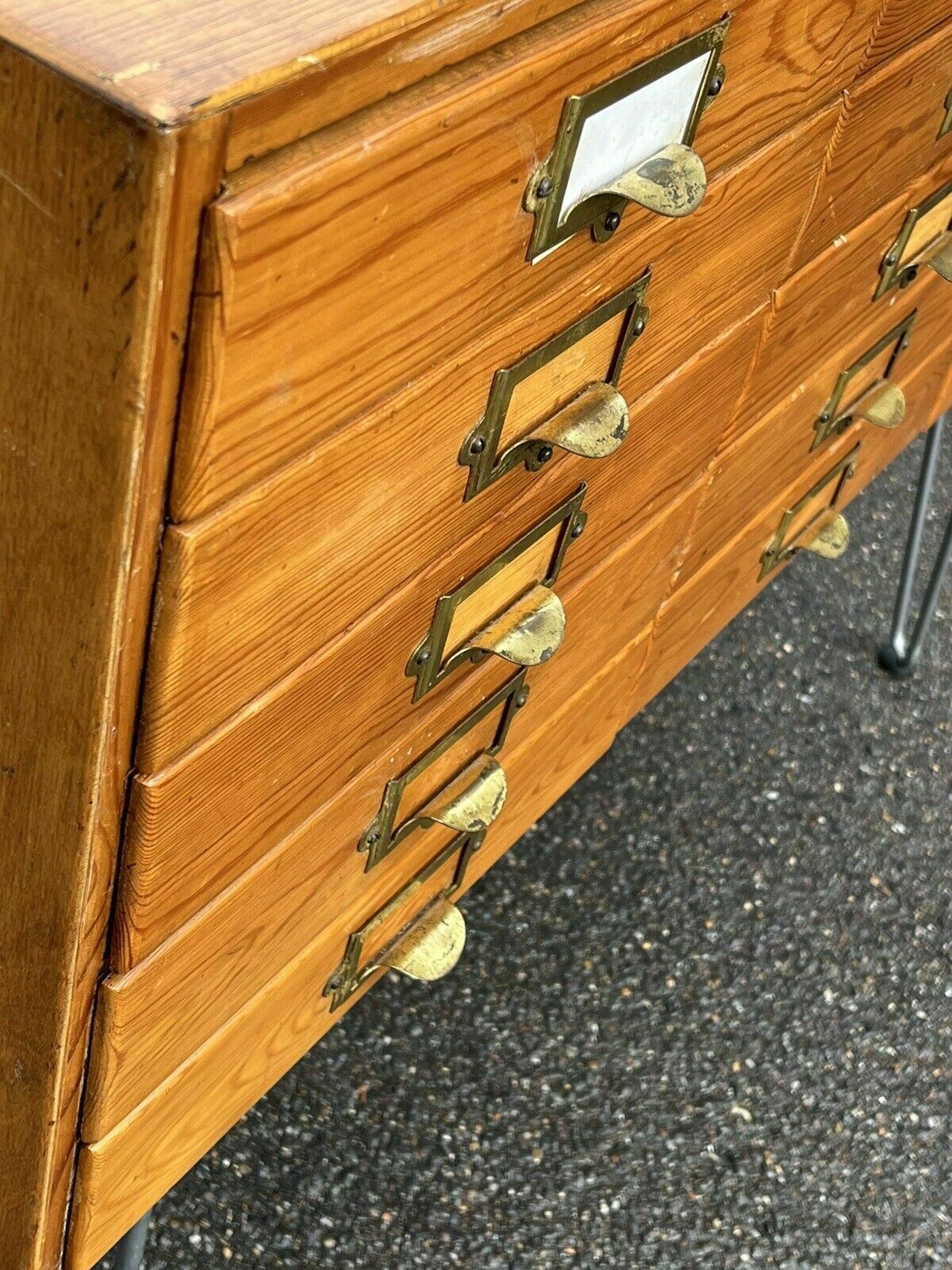 photo for sale Mid Century Pine Bank Of Collectors Drawers. 15 Drawers. Good Quality.