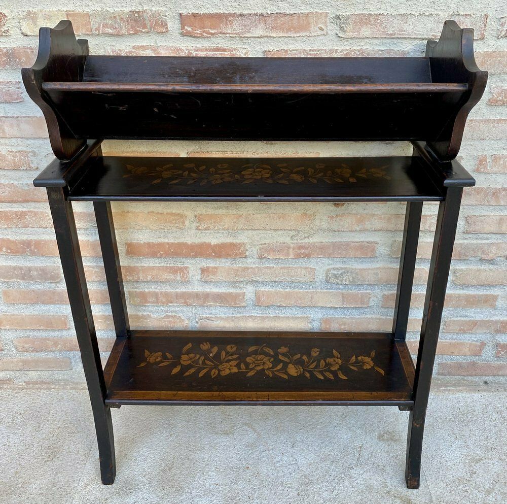 Mid 20th Century Modernist French Wooden Magazine Rack With Marquetry, 1950s