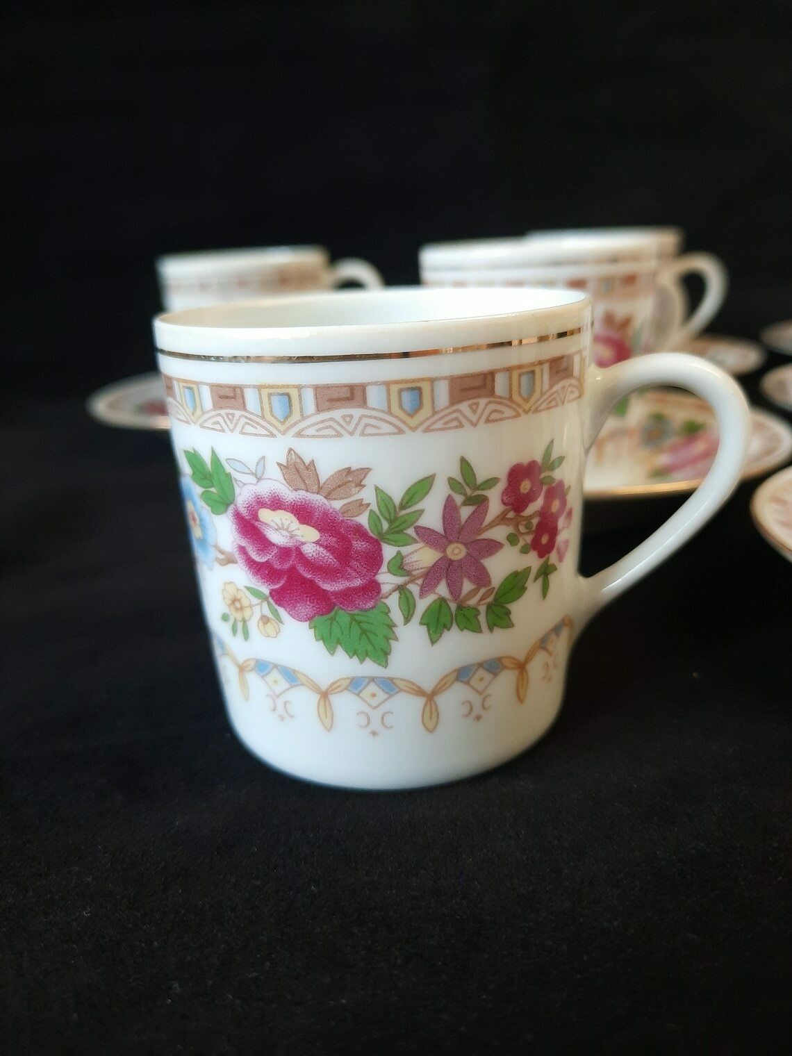 Liling Demitasse Espresso Cup And Saucer Set X 6. Similar To Ling Rose. photo Home Decor