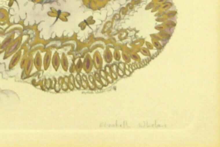 Hand Embellished Etching By Elizabeth Whelan . A Fairy With Dragonflies. photo for sale