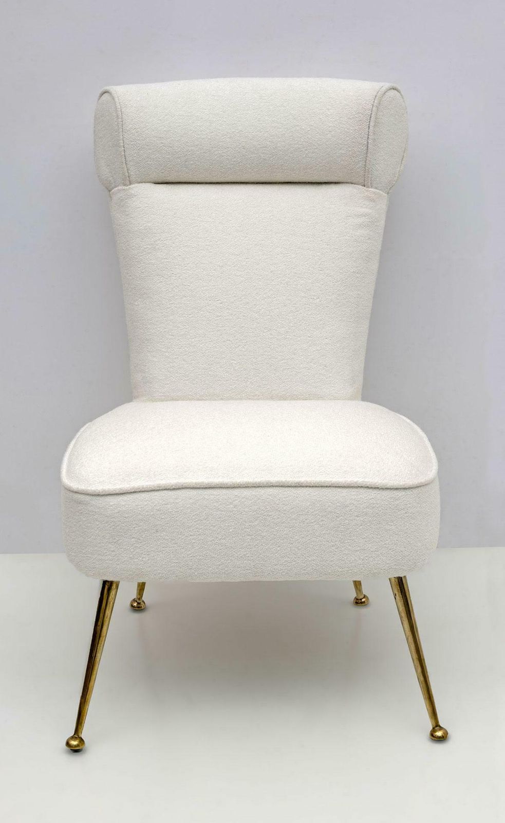 Pair Of Gigi Radice Mid Century Modern Italian Boucle Small Armchairs For Minotti, 1950s photo Furniture