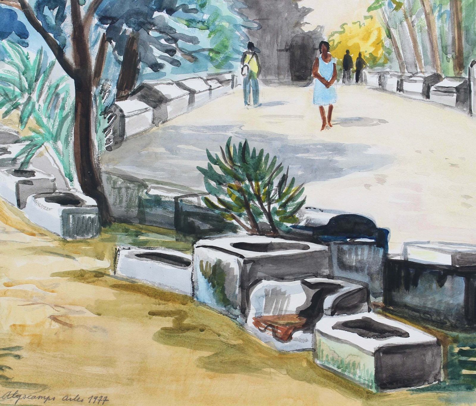 3950.0 'Les Alyscamps Arles' By Yves Brayer (1977) photo
