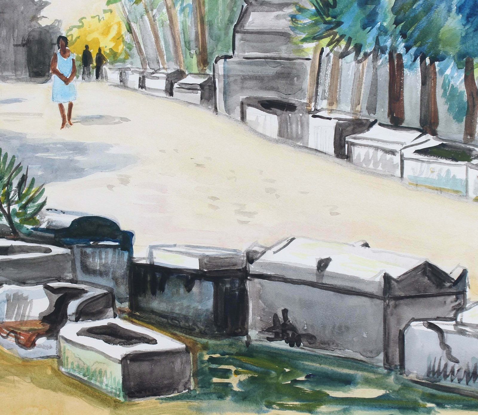 photo vinterior 'Les Alyscamps Arles' By Yves Brayer (1977)