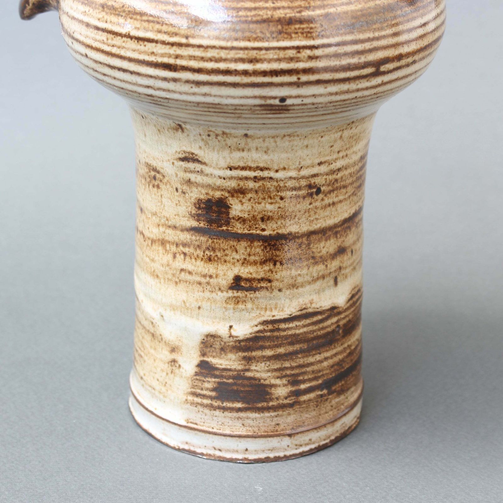 photo for sale Glazed French Ceramic Stylised Owl Vase By Jacques Pouchain (Circa 1960s)