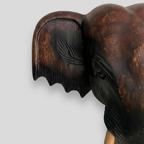 A  Wall Mounted Carved Wooden Elephant's Head C 1920 photo 95.0