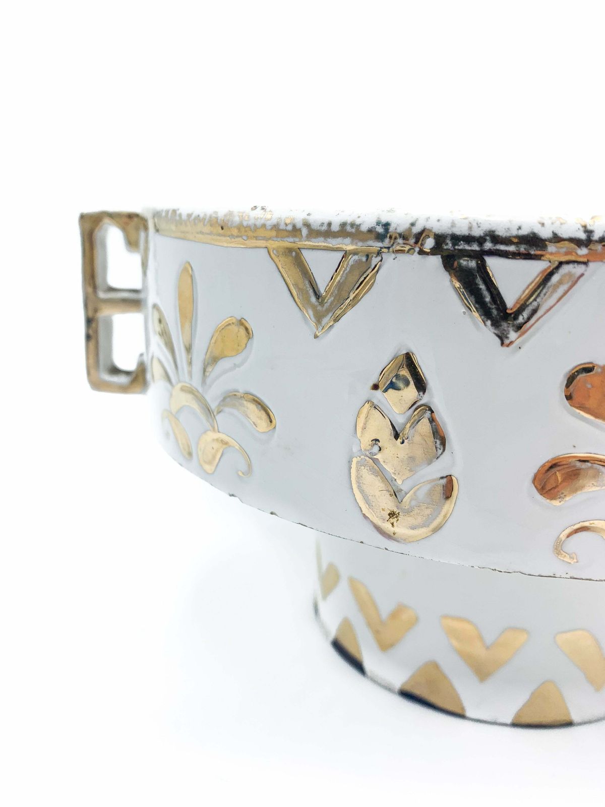 Vase In Ceramic Of Perugia Etruria White And Gold photo Home Decor